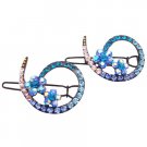 HA622  Bridemaids Blue Hair Accessories Inexpensive Affordable Crystals Clip