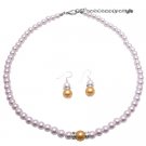 NS989  Bright Gold Pearls With White Pearls Affordable Bridemaids Jewelry