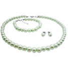 GC249  Customize Flower Girl Jewelry Gorgeous Lite Green Pearls Jewelry