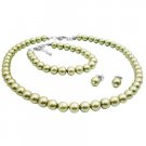 GC252  Wedding Flower Girl Jewelry In Beautiful Pistachio Pearls Jewelry