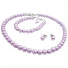 GC253  Gorgeous Smashing Stylish Pearls Jewlery Complete Set in Purple Color