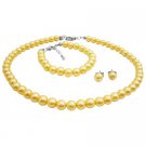 GC255  Elegant Wedding Accessories Flower Girl Jewelry In Yellow Pearls