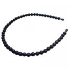GC257  Black Headband Pearls Striking Headband