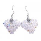 ERC505  Handmade Puffy Heart Crystals Earrings AB Swarovski Crystals Puffy Heart Earrings