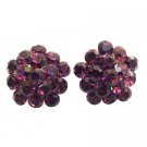 ERC675  Highlight Your Natural Beauty With Sparkling Amethyst Crystals Flower Earrings