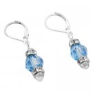 ERC694  Find Low Prices LeverBack Earrings Swarovski Aquamarine Crystals Earrings