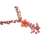 N934  Coral Jewelry Long Necklace With Coral Flower Tassel New Fashion Era