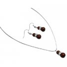 NS013  Beautiful Inexpensive Unique Jewelry Burnt Brown Pearls Set