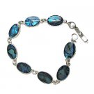 TB681  Oval Blue Abalone Shell Bracelet