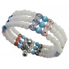 UBR094  =Assorted Colors Beaded Bangle Cuff Bracelet Stretchable Bracelet