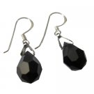 ERC136  Czech Crystals Tear Drop Earrings Jet Crystals Earrings French Earwire