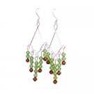 ERC503  Peridot Swarovski Crystals Earrings w/ Smoked Topaz Sterling Silver Earrings