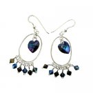 ERC250  Swarovski Morion AB 2X Crystals And AB Dorado Crystals Sterling Silver 92.5 Earrings