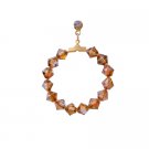 ERC297  Copper Swarovski Crystals Hoop Earrings Swarovski Crystals 22k Gold Plated Earrings