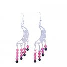 ERC231  Swarovski Crystals Rose AB Drop Sterling Silver Earrings Bridal Jewelry Genuine Crystals