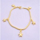 TB227  Star Dangling Bracelet Gold Plated Bracelet w/ Star Dangling Bracelet