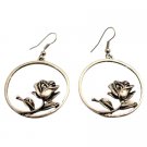 UER464  Alloy Earring With Rose Inside The Round Earrings Dangle