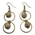 UER487  Jewelry Rings Earrings Round Circle With White Turquoise Dangling Earrings