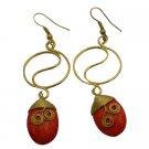 UER490  Shop Fabulous Earrings Coral Flat Teardrop Adorable Earrings