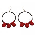 UER501  Boho Style Fantasy Earrings Coral Teardrop Dangling Earrings