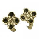 D259  Flower Shaped Earrings With Ring Hook Dangling Earrings