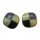 D222  Elegant Stylish Flat Diamond Shaped Earrings