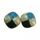 D223  Flattering Earrings Awesome Combo Black White And Blue