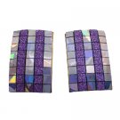 D240  Elegant Design Lilac Rectangular Shaped Shiny Earrings