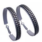D243  Alloy Metal Hoop Earrings Metal Stud Decorated