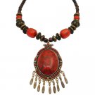 N954  Cool Chunky Stylish Coral Wooden Beads Necklace