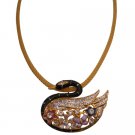 N965  Beautiful Design Glittered Duck Pendant Necklace