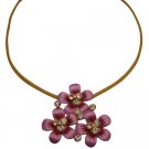 N966  Beautifully Painted Flower Pendant Necklace