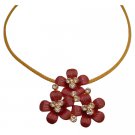 N969  Inexpensive Fashion Fuschia Flower Pendant Necklace