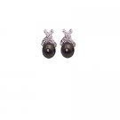 ERC709  Elegant Swarovski Deep Brown Pearls Earring For Wedding