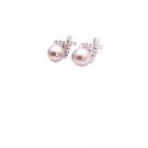 ERC711  Fabulous Gift For Bridemaids Platinium Champagne Pearls Earring