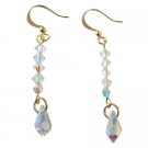 ERC717  Beautiful Genuine Swarovski AB Crystals Teardrop Earrings