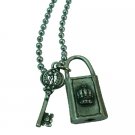 HH271  Lock And Key Crown HipHop Pendant Necklace