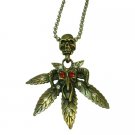 HH274  Hip Hop monster Red Rhinestone Eye Halloween Pendant Necklace