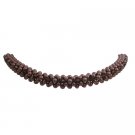 BRD1015  Handcrafted Artistically Knitted Rhodium Choker Burgundy Jewelry