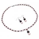 BRD1008  Affordable Gift Girl Friend Wife In Rose Pearls Set