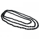 UNE333  Fancy Fashionable Black Multifaceted Long Necklace
