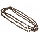 UNE335  Jewelry Long Necklace Glass Beads Champagne