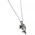 UNE323  Dolphin Pendant Holding Ball Stunning Dolphin Pendant Necklace