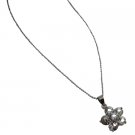 UNE322  Crystals Flower Pendant Dainty And Sleek Necklace