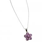 UNE321  Pink Crystals Flower Pendant BDay Return Gift Necklace