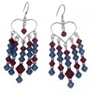 ERC726  Swarovski Ruby Crystals And Silver Earrings