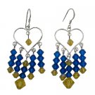 ERC727  Fashion Design Blue Crystals Earrings For Young Girls