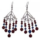 ERC729  Beautiful Red Blue Crystals Silver Chandelier For Wedding