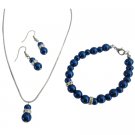 NS1065  Best Affordable Jewelry With Silver Rondells Diamond Dark Blue Jewelry