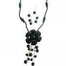 NS1022  Classic And Elegant Inexpensive Black Flower Jewelry